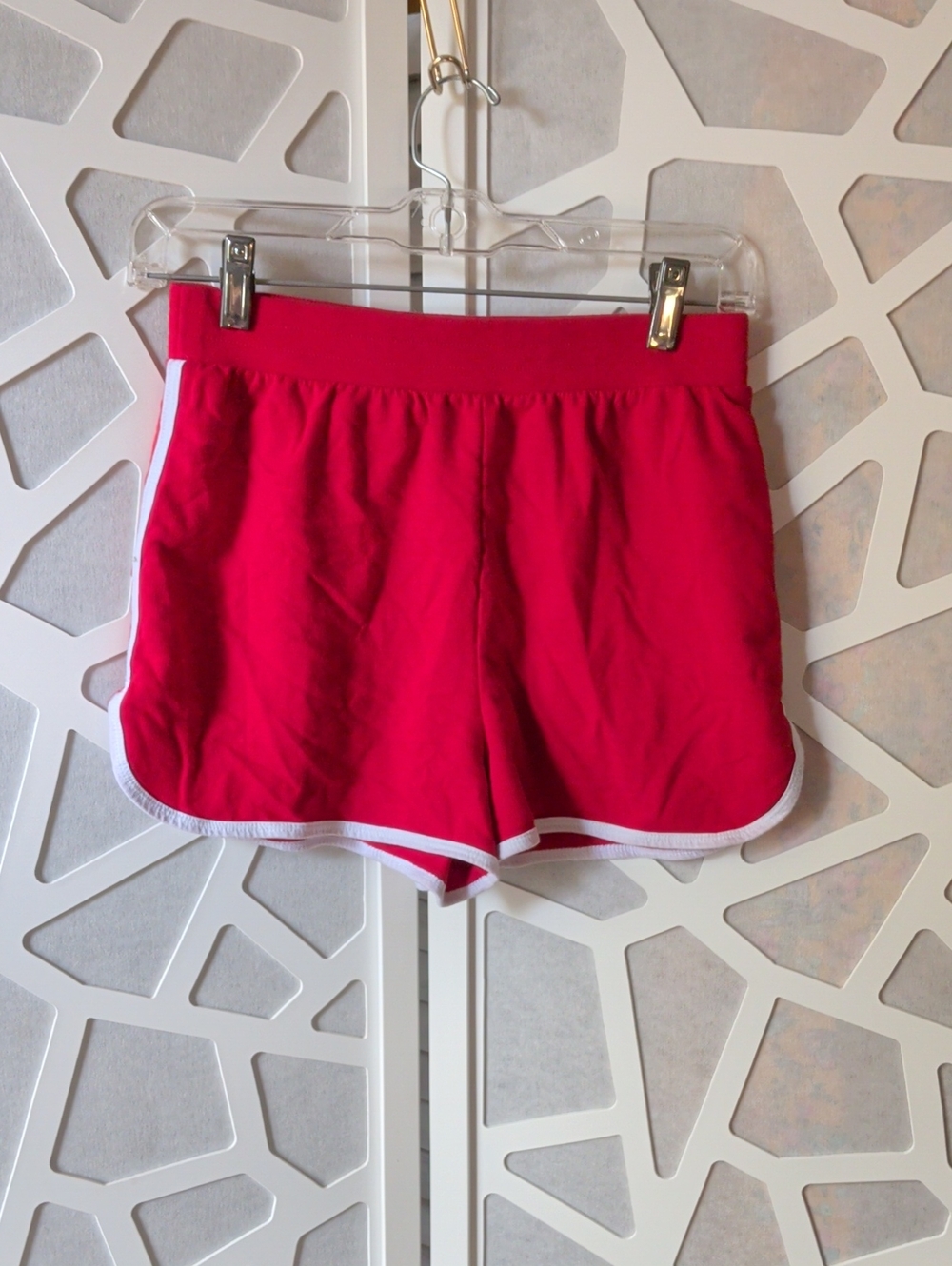 No Boundaries Red Athletic Shorts with White Trim